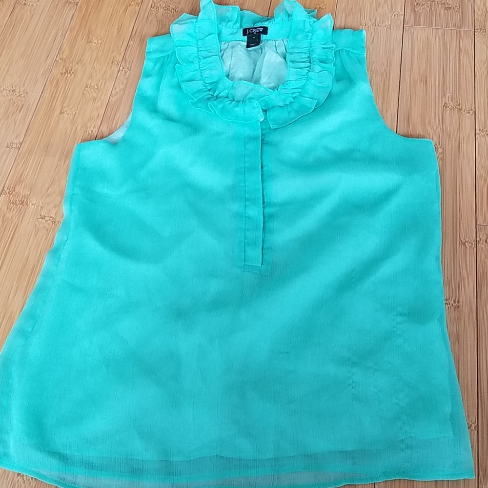 Ruffled sleeveless blouse by J. Crew